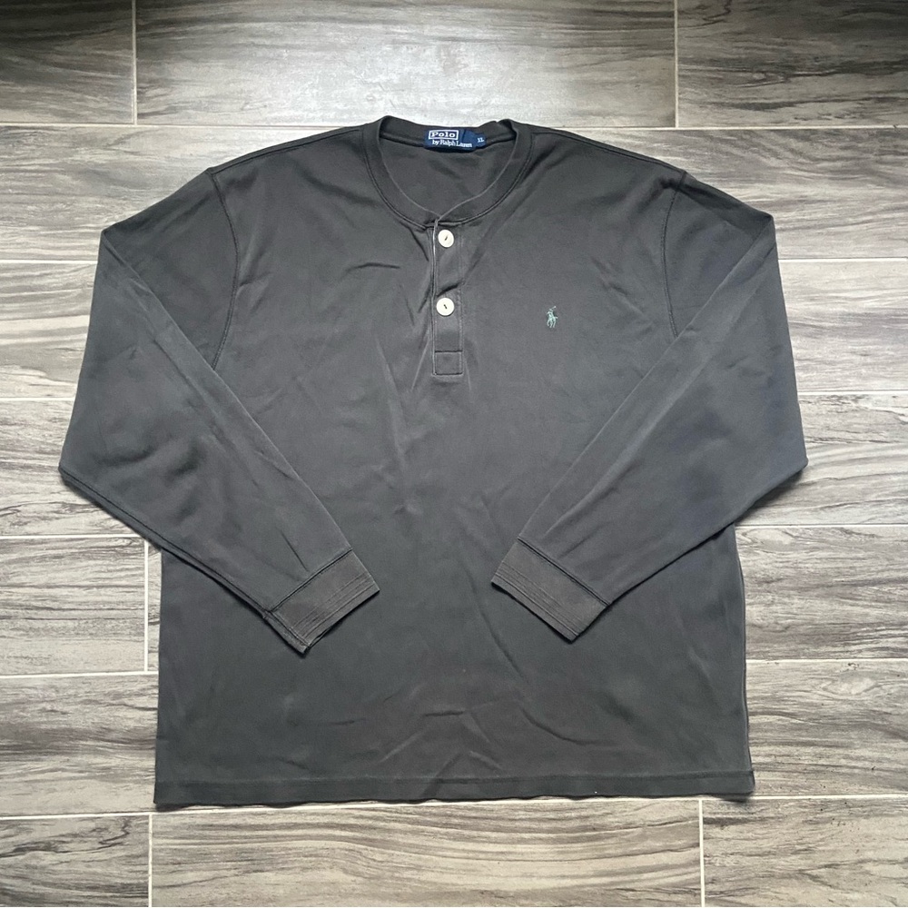 Polo by Ralph Lauren Henley heavyweight Dark Gray Long Sleeve Shirt